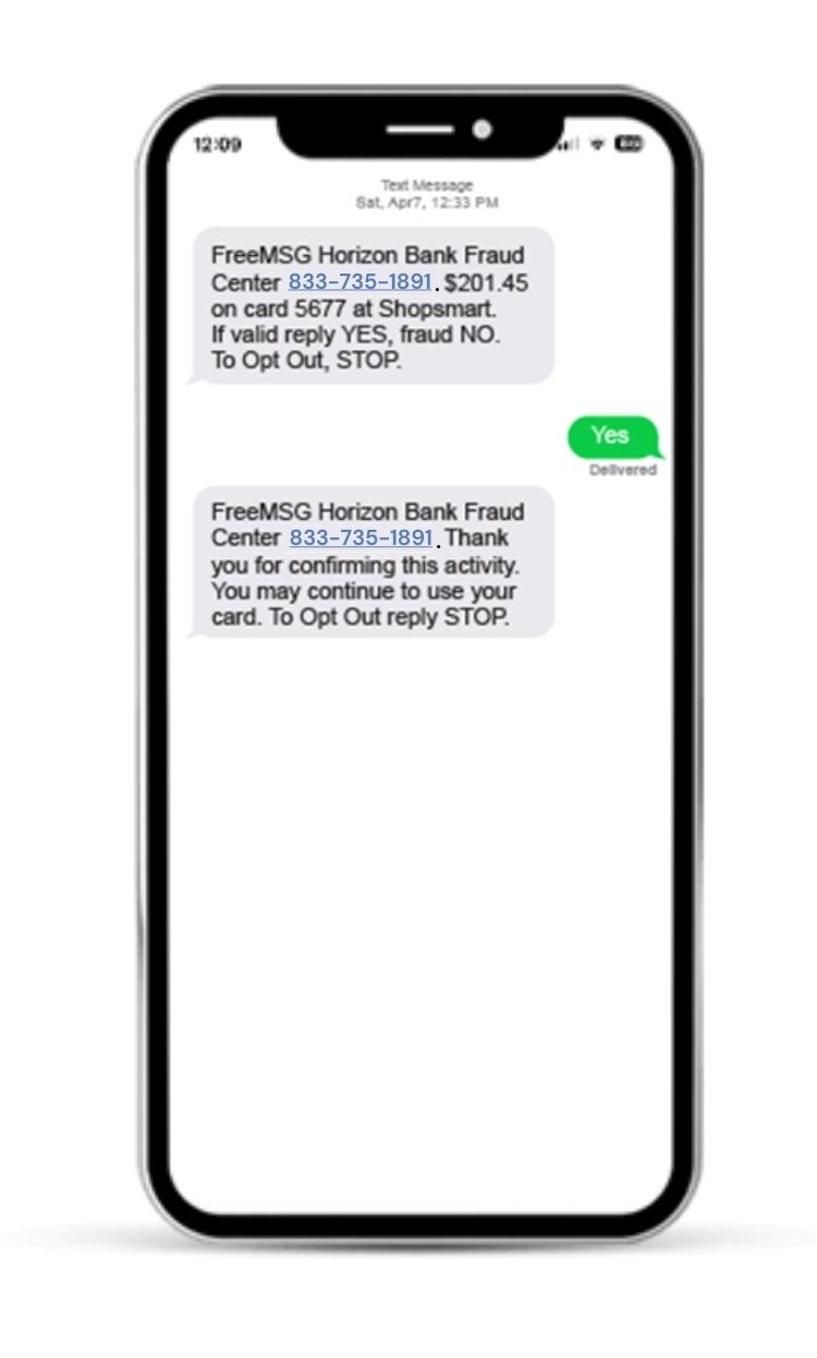 Mobile phone with Enfact text example